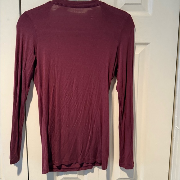 J. America Women's Burgundy Harvard Long Sleeve Tee - Picture 2 of 3